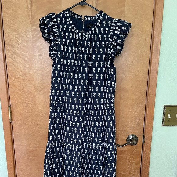 J. Crew Navy and White Midi Dress - Picture 1 of 6